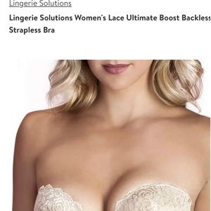 Backless, strapless, lingerie solutions, sticky bra, size D cup